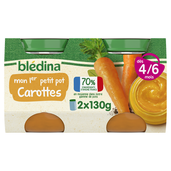 Image de Petits pots bébé carottes dès 4 mois BLEDINA