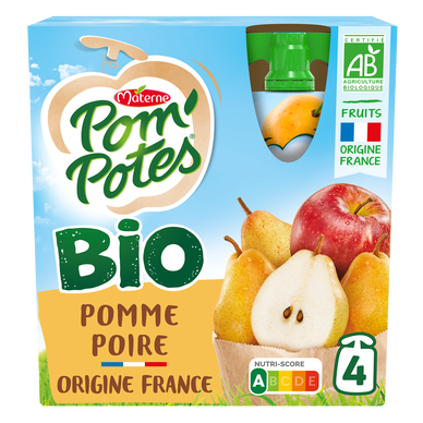 Popote -- Gourde compote pomme lisse bio - 120 g – Aventure bio