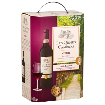 Image de Vin rouge IGP de pays d'Oc Merlot LES ORMES DE CAMBRAS, - Fontaine à vin