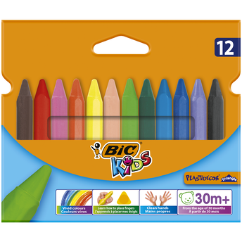 Image de Craies de coloriage Plastidécor BIC Kids 12 unités couleurs