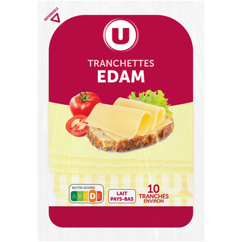 Image de U
Edam en tranchettes au lait pasteurisé  24%MG