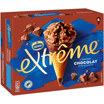 Nestlé Cônes Glacés Chocolat Extrême, X6 Soit 426g