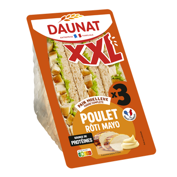 Daunat Sandwich Triangle Xxl Poulet Rôti Mayonnaise Daunat, 230g