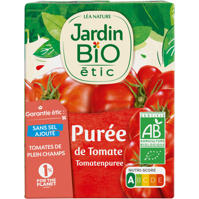 Puree de tomate JARDIN BIO, brique de 200g - Super U, Hyper U, U Express 
