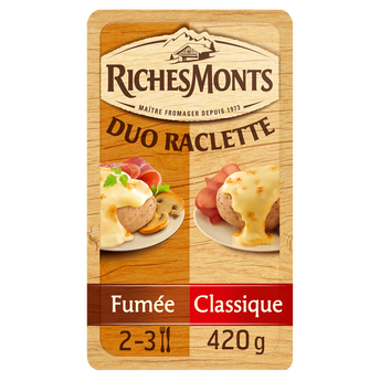 Image de Fromage à raclette duo nature et fumée RICHESMONTS - 16 tranches