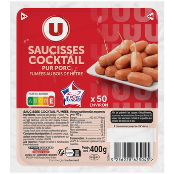 Image de U
Saucisses cocktail fumées - x50