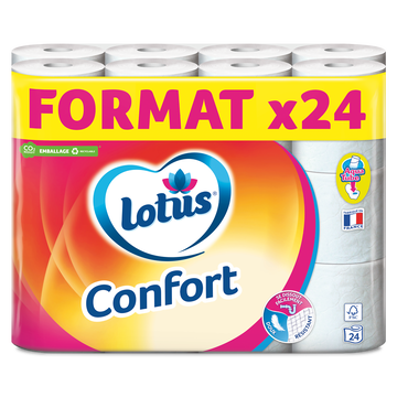 Lotus Papier Toilette Confort Blanc Lotus, X24 Rouleaux