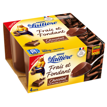 La Laitière Crème Dessert Frais Et Fondant Chocolat La Laitiere - 4 Pots De 115g