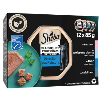 Image de Barquettes chat Sélection aux poissons en terrine SHEBA