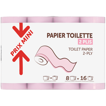 Image de Papier toilette 2 plis rose PRIX MINI