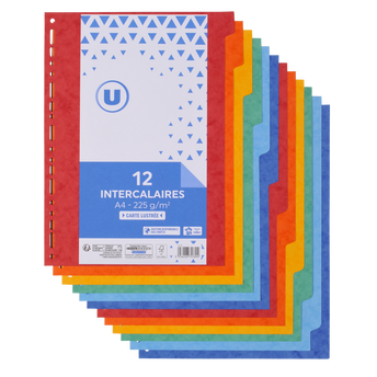 Image de U
Intercalaire A4 12 positions carte lustrée x12 coloris
