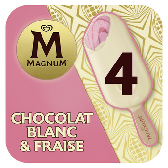 Image de Bâtonnets glacés à la faise et enrobage au chocolat blanc MAGNUM