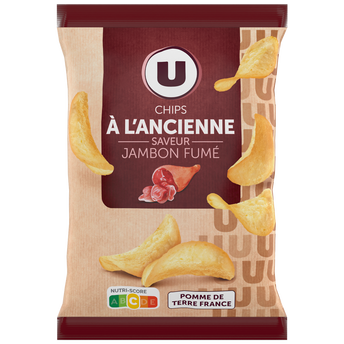 Image de U
Chips à l'ancienne saveur jambon fumé  sachet de