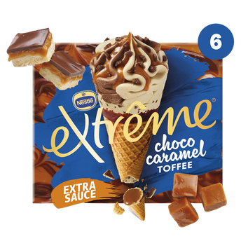 Image de Cônes glacés chocolat toffee EXTREME x6