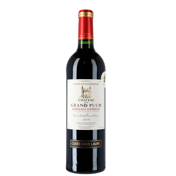 Image de Vin rouge AOP Bordeaux Supérieur château du Grand Puch Cuvée Anne Laure, bouteille de