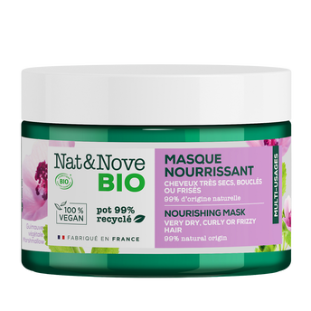 Image de Masque capillaire nourrissant bio cheveux très secs bouclés ou frisésNAT&NOVE BIO