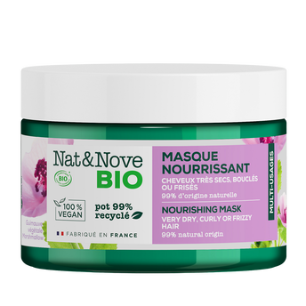 Image de Masque capillaire nourrissant bio cheveux très secs bouclés ou frisésNAT&NOVE BIO
