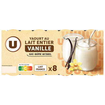 Image de U
Yaourt au lait entier à la vanille pot en verre