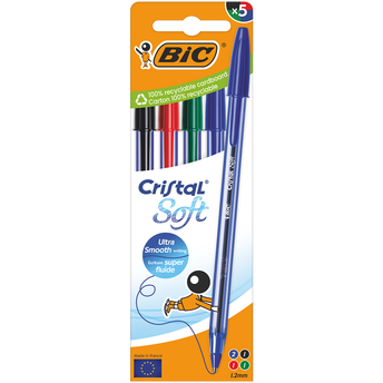 Image de Stylo bille cristal soft point moyenne 1,2mm x5