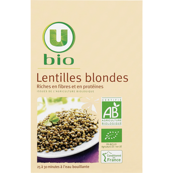 Image de U BIO
Lentilles blondes, paquet de