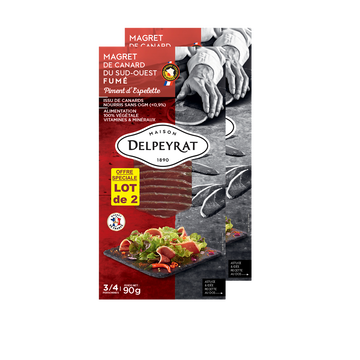 Delpeyrat Magret De Canard Du Sud-ouest Fumé Au Piment D'espelette, Tranché, Igp, Delpeyrat, France, Lot 2x90g