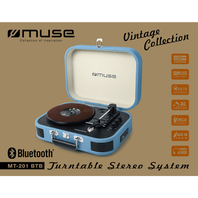 MUSE Platine Vinyle Stereo Bluetooth Tourne-disques Vintage