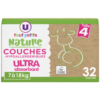 Image de U TOUT PETITS NATURE
Couches Taille 4  7/18kg