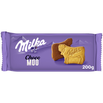 Image de Biscuits nappés au chocolat au lait Choco Moo MILKA, paquet de