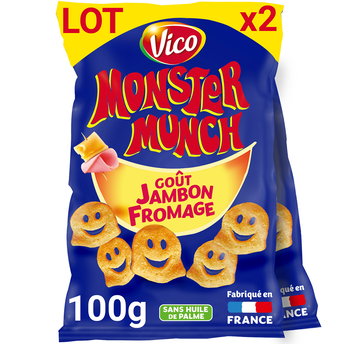 Image de Biscuits apéritifs goût jambon fromage  MONSTER MUNCH, sachet