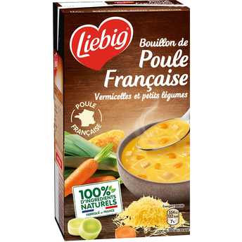 Image de Potage poule au pot Française vermicelles LIEBIG brique