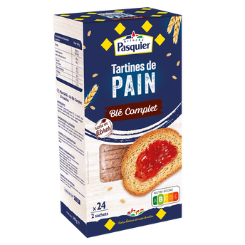 Image de Tartines de pain toasté blé complet PASQUIER