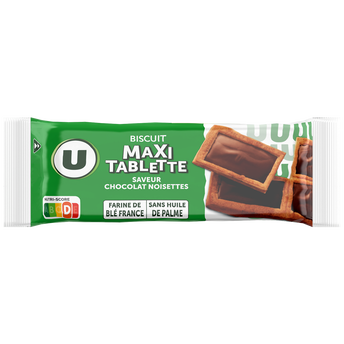 Image de U
Biscuit maxi tablette saveur chocolat noisette