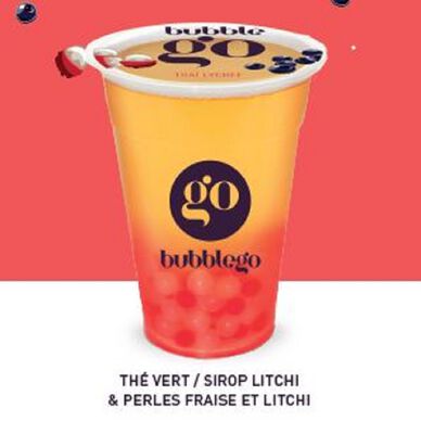 Bubble tea thai lychee BUBBLE GO 45cl Super U Hyper U U Express www ursesu