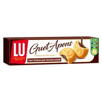 Image de Biscuits sablés fourrés chocolat noisette Guet Apens LU, paquet de