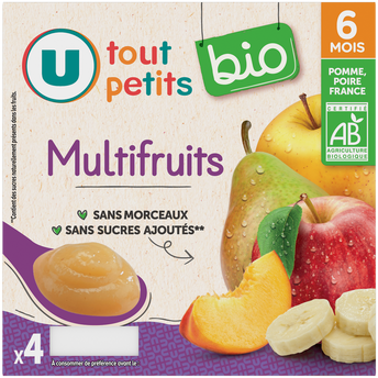 Image de U TOUT PETITS BIO
Petits pots bébé dessert multifruits dès 6 mois