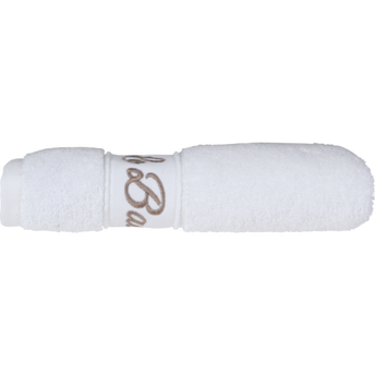 Image de U MAISON
Serviette invite 30x50cm eponge unie liteau brode "le