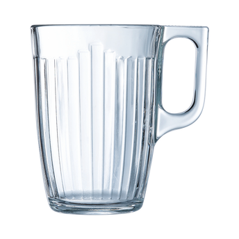 Image de Mug grand central en verre trempé transparent hauteur 11cm