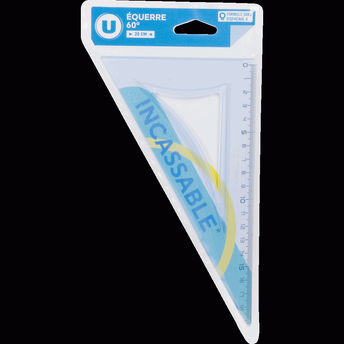 Image de U
Equerre 60° 20 cm plastique incassable graduation