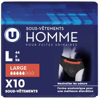 Image de U
Sous-vêtements incontinence homme - Taille L