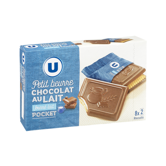 Image de U
Biscuits petit beurre choco lait fourré  boîte de