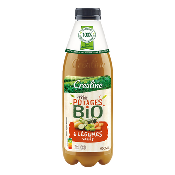 Créaline Potage De 6 Légumes Variés, Bio, Crealine, Bouteille 950ml