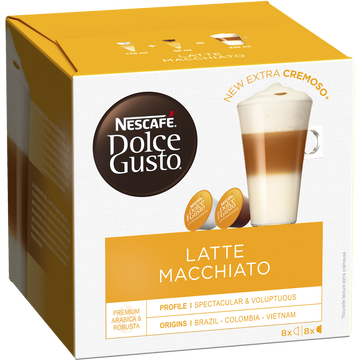 Nescafé Café Capsules Nescafe Dolce Gusto Latte Macchiato - Compatible Dolce Gusto - X16