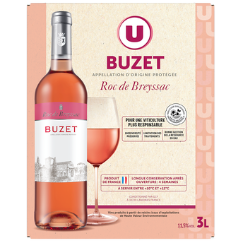 Image de U
Vin rosé AOP Buzet Roc de Breyssac fontaine à vin