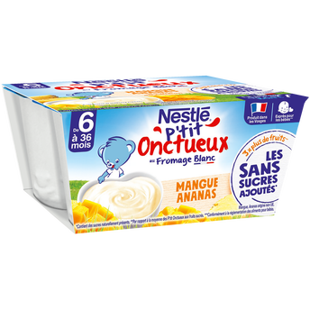Image de Desserts lactés P'TIT ONCTUEUX SSA Mangue ananas