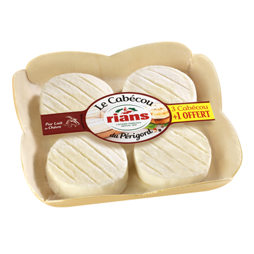 Rians Fromage De Chèvre Au Lait Pasteurisé Cabecou Du Périgord Rians, 22%mg,x3 + 1 Offert