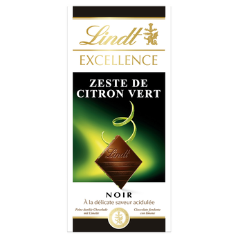 Image de Chocolat noir au zeste de citron vert EXCELLENCE LINDT, Tablette de