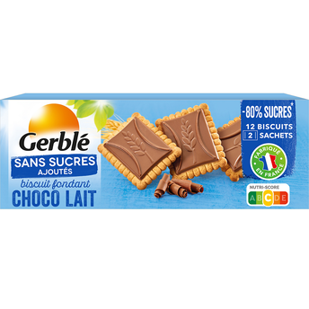 Image de GERBLE - Biscuit fondant chocolat lait sans sucres ajoutés