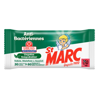 Image de Lingettes compostable anti-bactériennes ST MARC