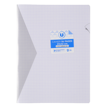 Image de U
Cahier piqure 24x32cm 96p petits carreaux 5x5 polypro