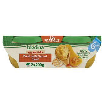 Image de Plat bébé purée de butternut poulet dès 6 mois BLEDINA